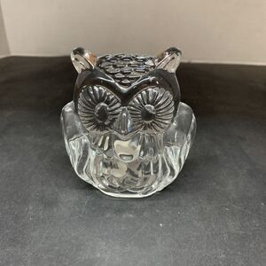 Party Lite Clear Glass Owl Candle Holder 4” Votive Tea Light